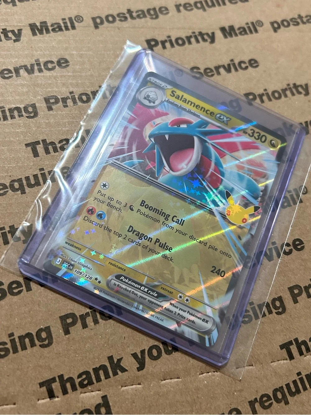 Holo Salamence ex 30th Celebration Pokemon TCG Card No. 109/128 ⭐️⭐️